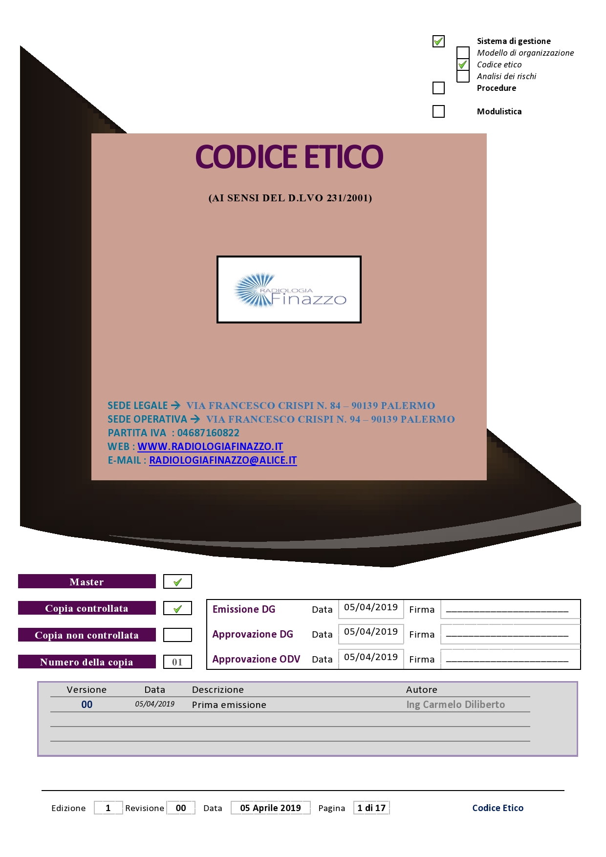 Codice Etico Studio di Radiologia e Poliambulatorio Finazzo Pagina 1