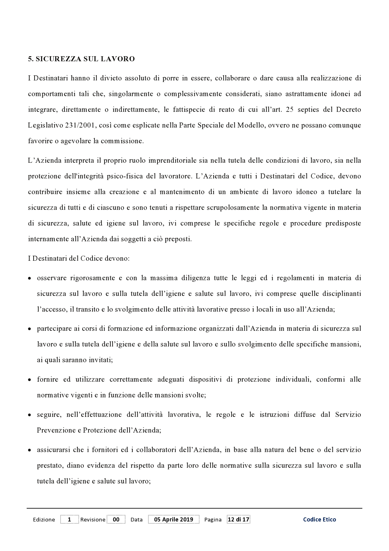 Codice Etico Studio di Radiologia e Poliambulatorio Finazzo Pagina 12