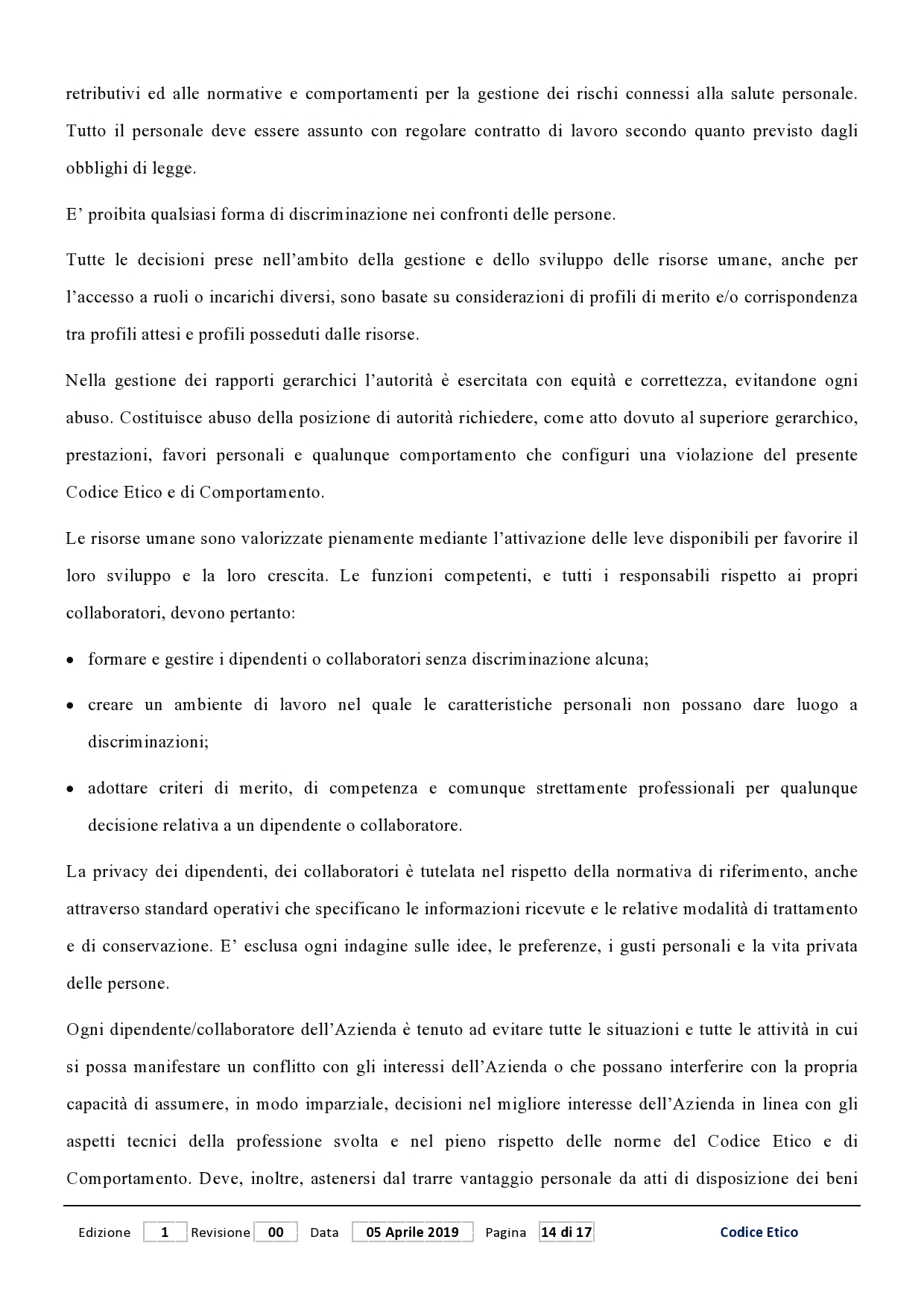 Codice Etico Studio di Radiologia e Poliambulatorio Finazzo Pagina 14