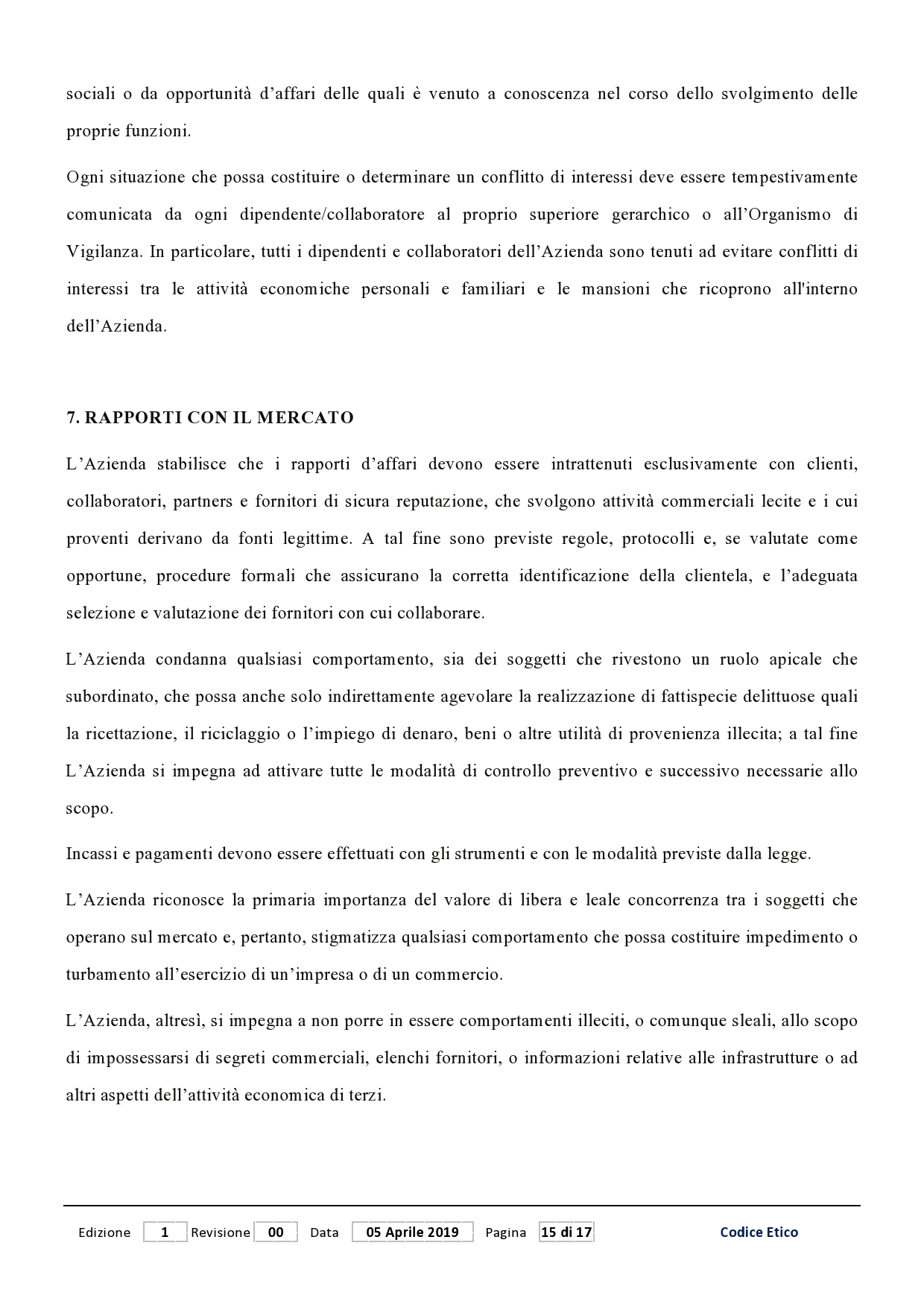 Codice Etico Studio di Radiologia e Poliambulatorio Finazzo Pagina 15