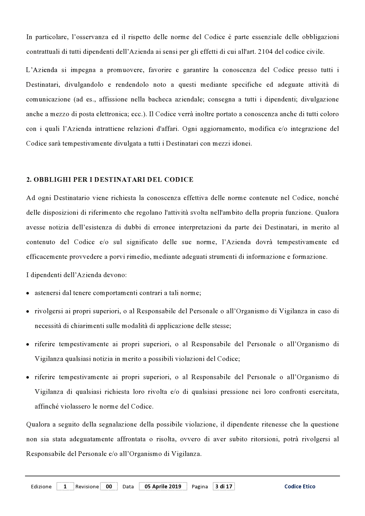 Codice Etico Studio di Radiologia e Poliambulatorio Finazzo Pagina 3