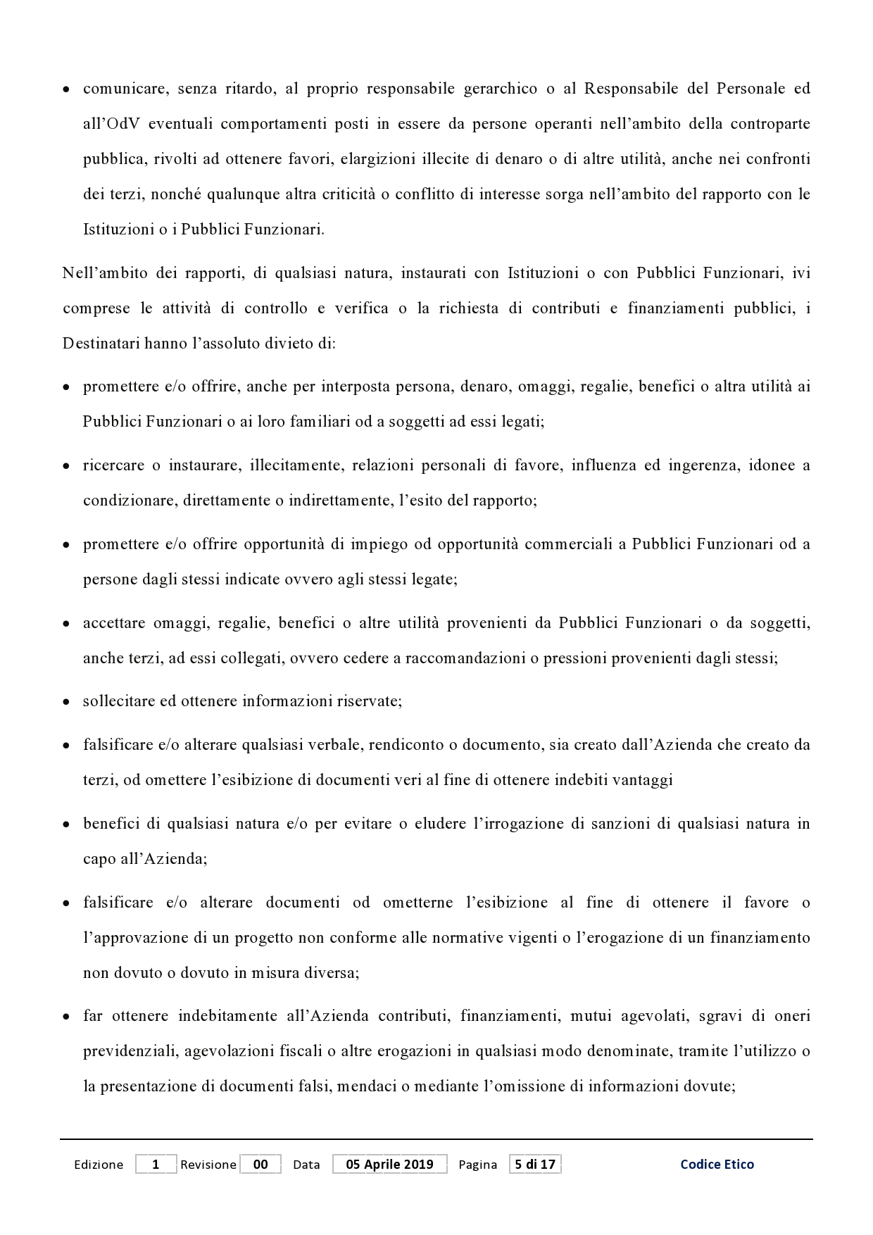 Codice Etico Studio di Radiologia e Poliambulatorio Finazzo Pagina 5