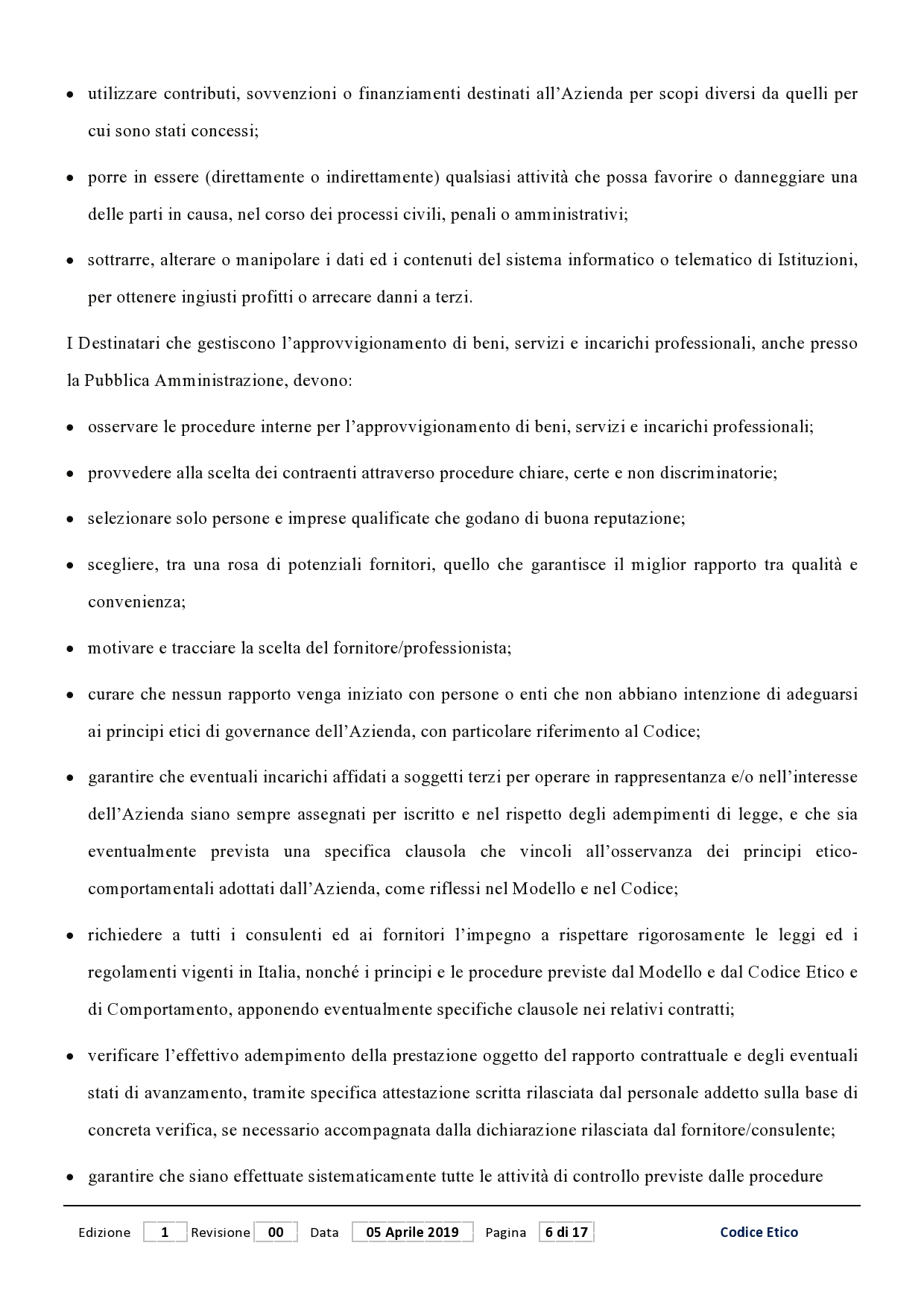 Codice Etico Studio di Radiologia e Poliambulatorio Finazzo Pagina 6