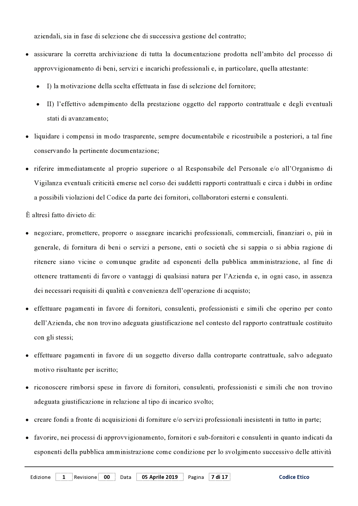 Codice Etico Studio di Radiologia e Poliambulatorio Finazzo Pagina 7