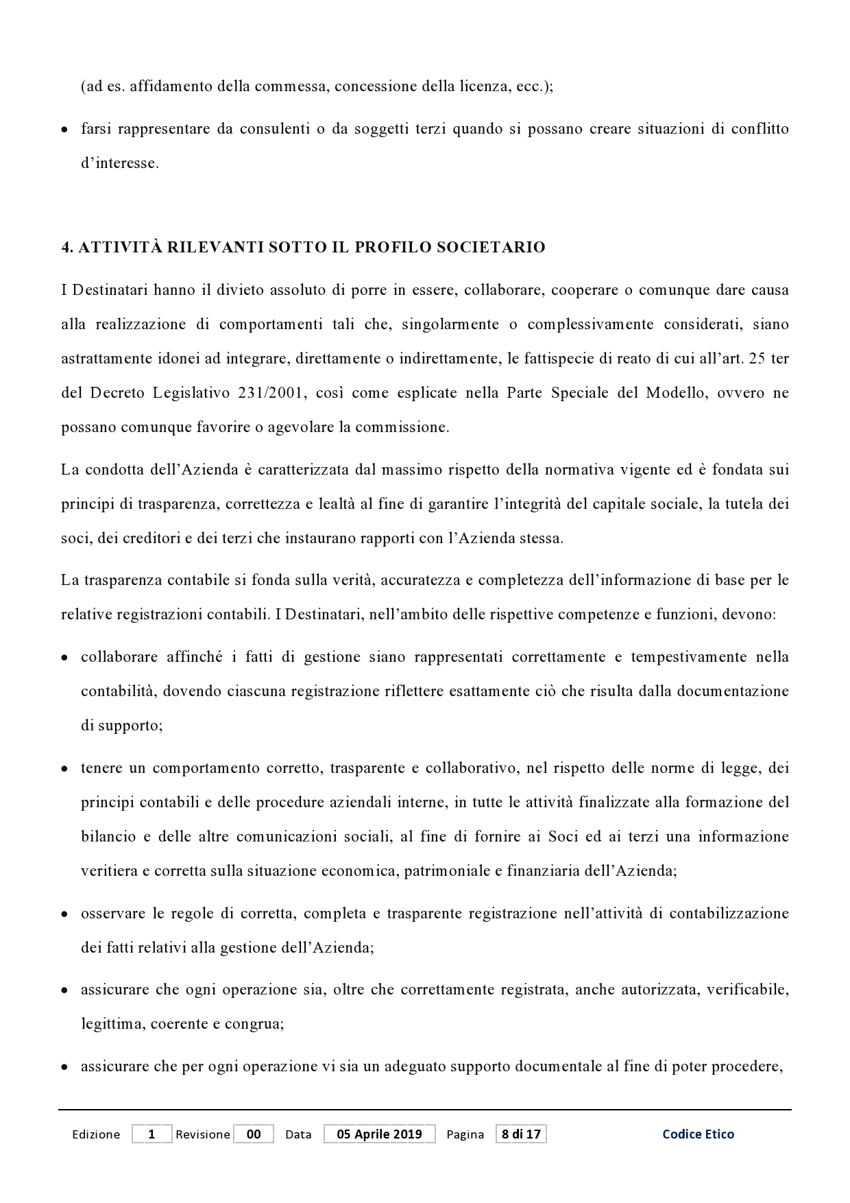 Codice Etico Studio di Radiologia e Poliambulatorio Finazzo Pagina 8
