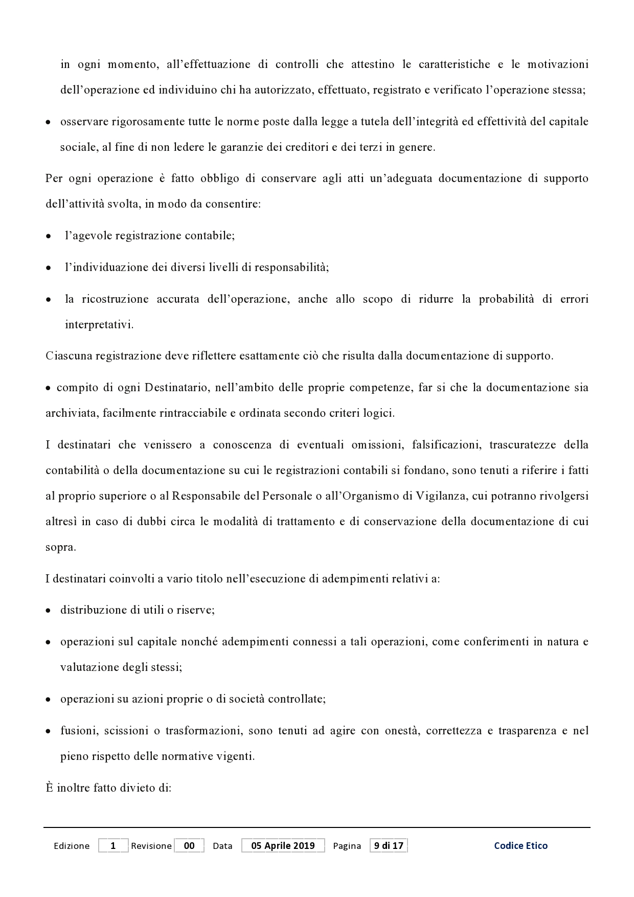 Codice Etico Studio di Radiologia e Poliambulatorio Finazzo Pagina 9